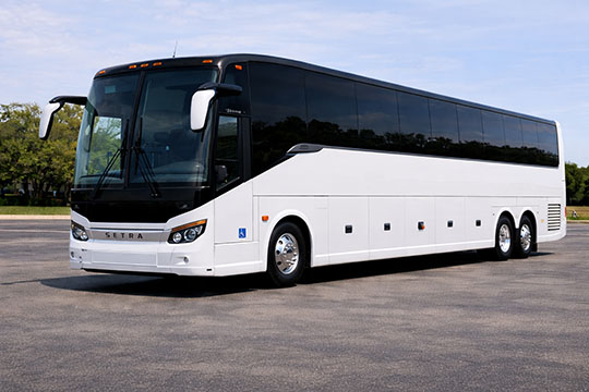 56-passenger charter bus rental Prineville TX